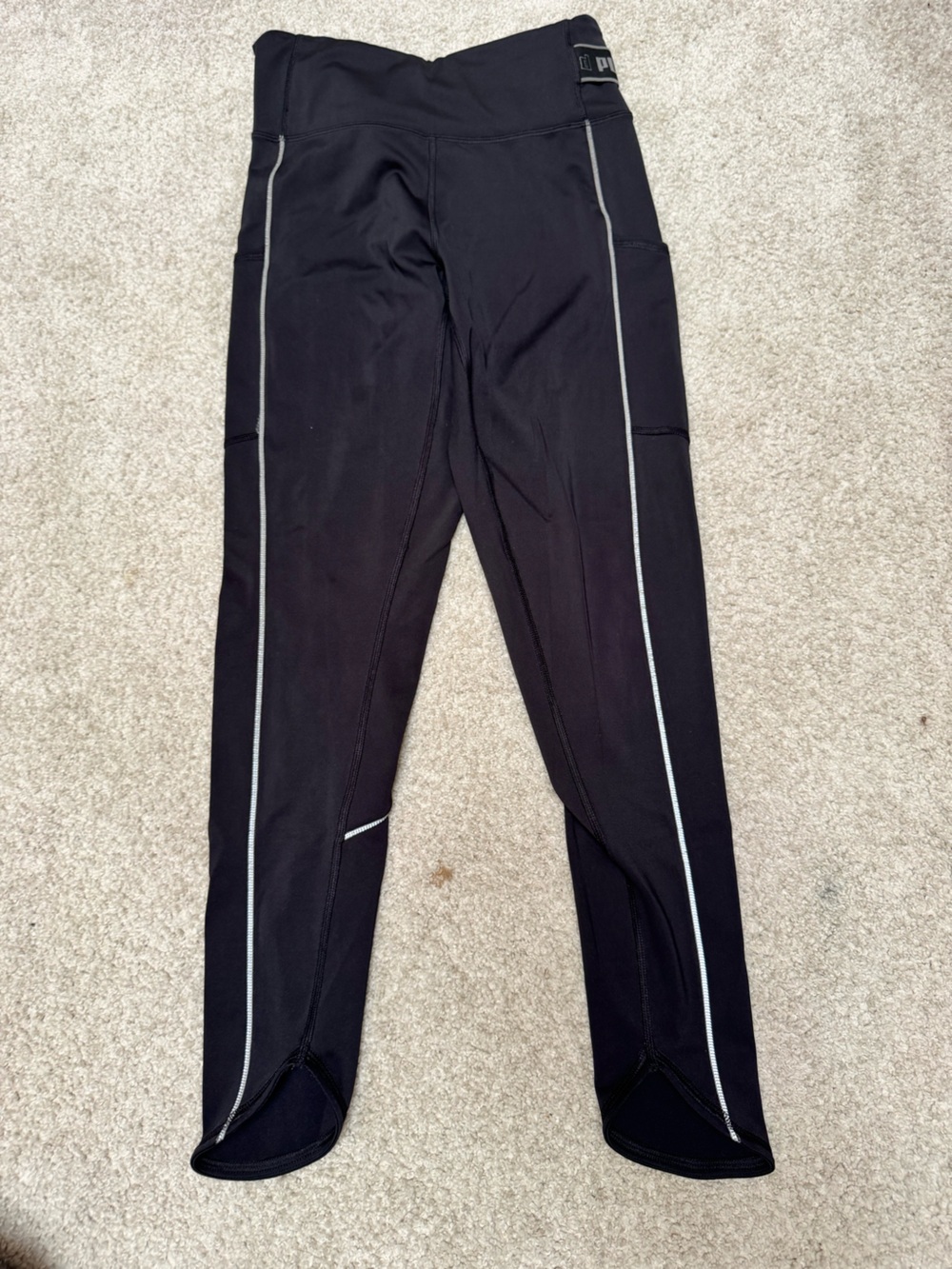 Women’s PUMA Black Performance Activewear Running Tights with Reflective Trim